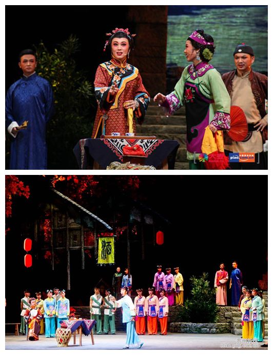 上图：刘荷荷与陈幺孃；下图：月妹品酒